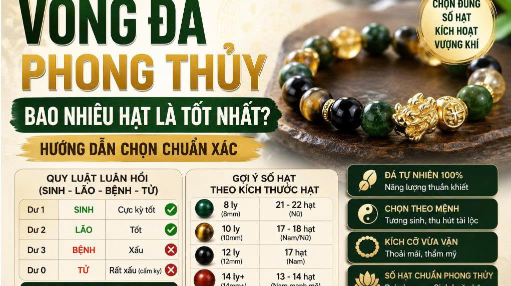 Vòng Đá Phong Thủy Bao Nhiêu Hạt Là Tốt Nhất? Giải Đáp Chi Tiết