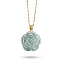 Mặt Dây Chuyền Hoa Mẫu Đơn Cẩm Thạch Xanh (Green Jade) — Nở Rộ Phú Quý, An Nhiên Dài Lâu
