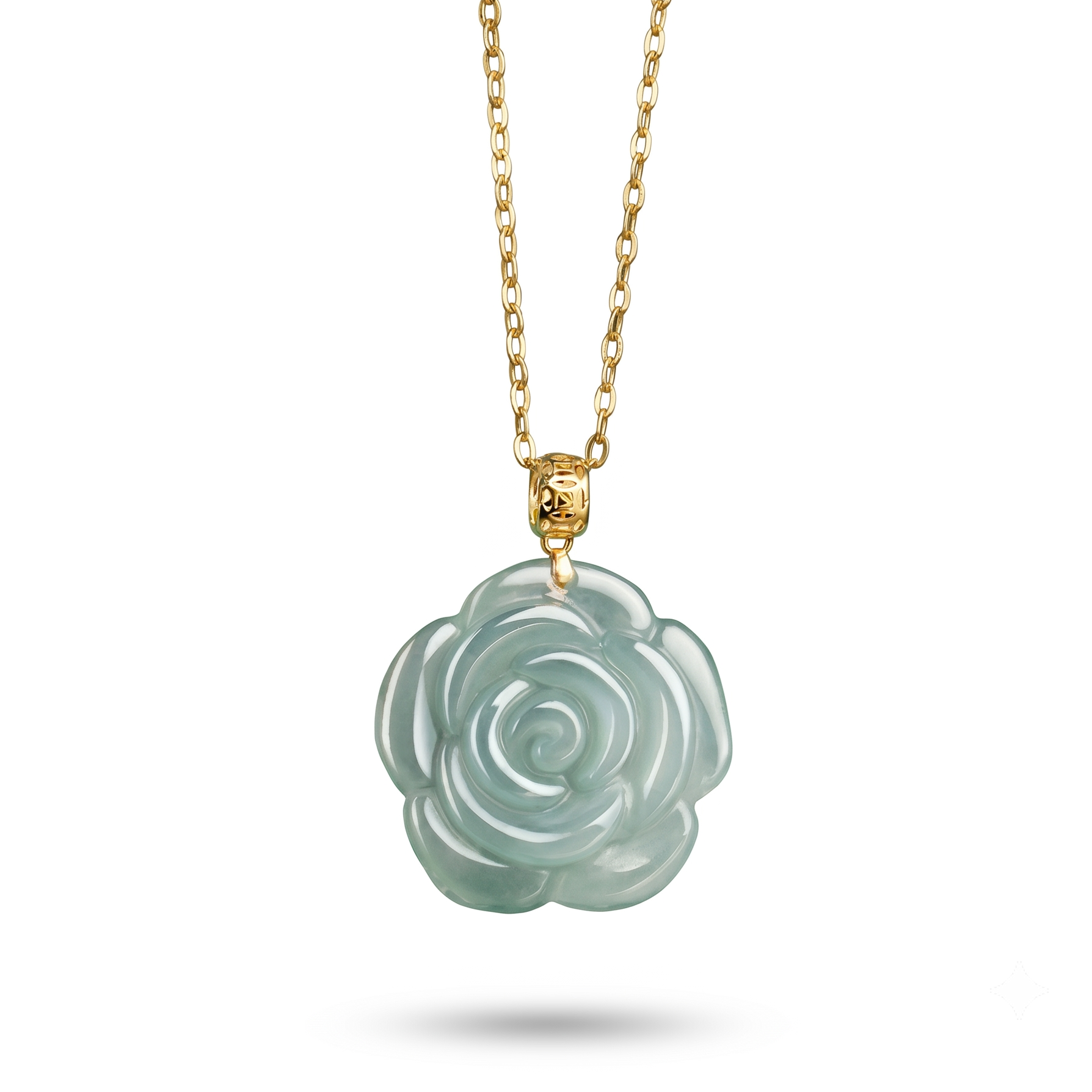 Mặt Dây Chuyền Hoa Mẫu Đơn Cẩm Thạch Xanh (Green Jade) — Nở Rộ Phú Quý, An Nhiên Dài Lâu