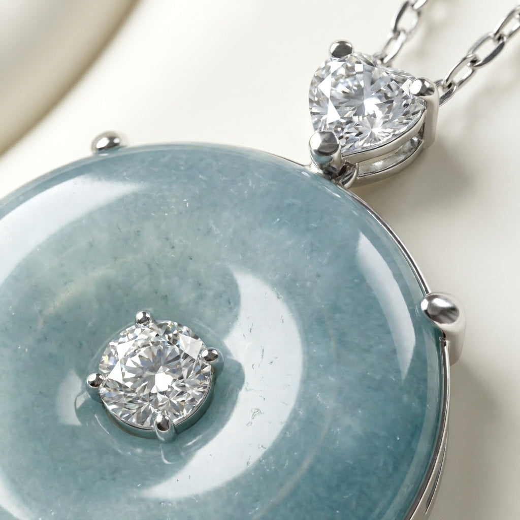 Mặt Dây Ngọc Cẩm Thạch Lam Jadeite — Viên Mãn Nguyện Từ Thiên Nhiên