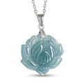 Mặt Dây Hoa Sen Ngọc Cẩm Thạch Lam Jadeite — Thanh Tịnh Nở Từ Tâm