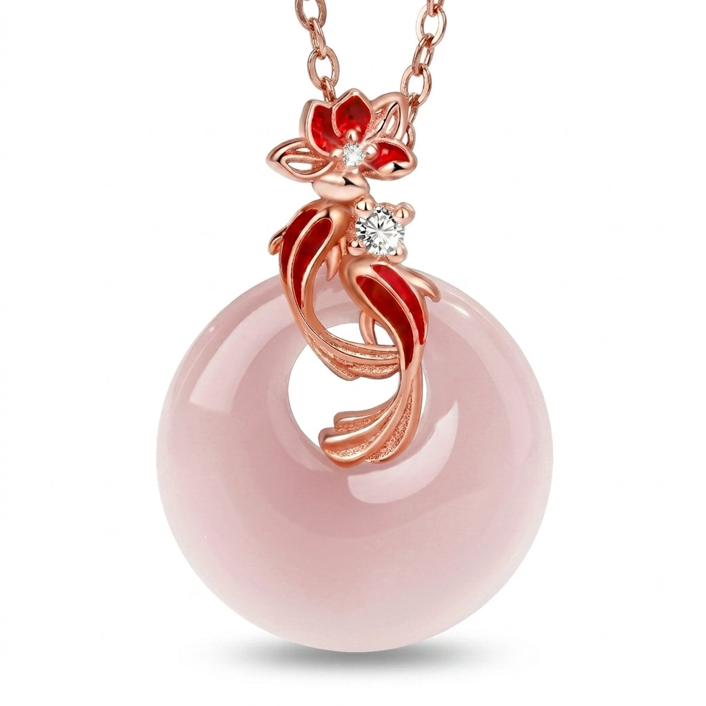 Mặt Dây Chuyền Thạch Anh Hồng Luân Tròn (Rose Quartz) — Dịu Dàng Khơi Mở Yêu Thương