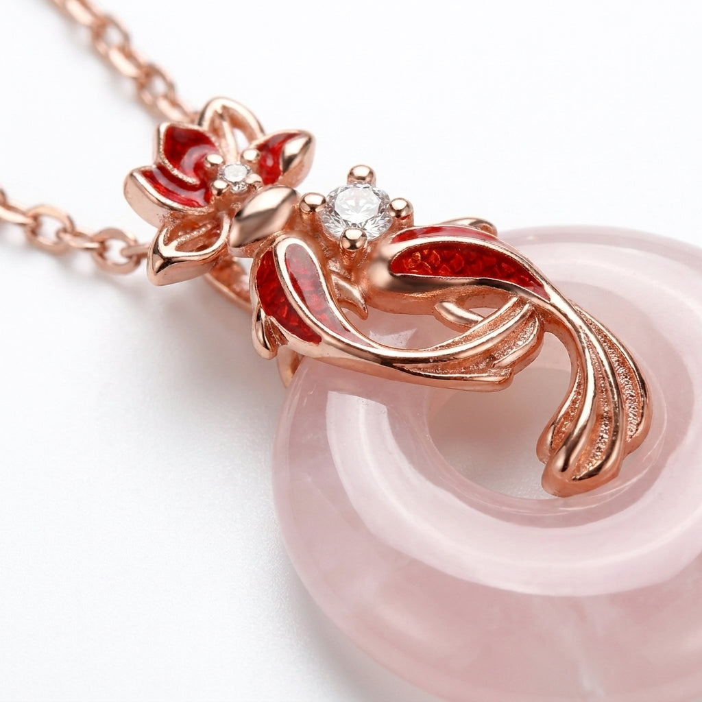 Mặt Dây Chuyền Thạch Anh Hồng Luân Tròn (Rose Quartz) — Dịu Dàng Khơi Mở Yêu Thương