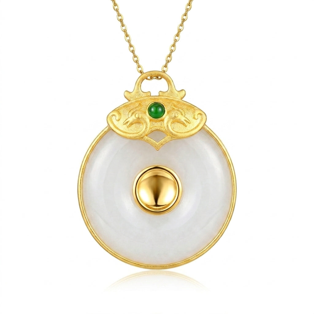 Mặt Dây Chuyền Bạch Ngọc Bình An (White Jade) — Viên Mãn Phúc Lộc Trường Tồn