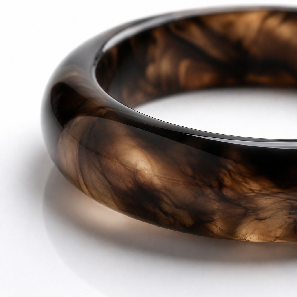 Vòng Mã Não Nâu Khói Hổ Phách (Smoky Brown Agate) — Trầm Tĩnh Tạo Nên Nội Lực