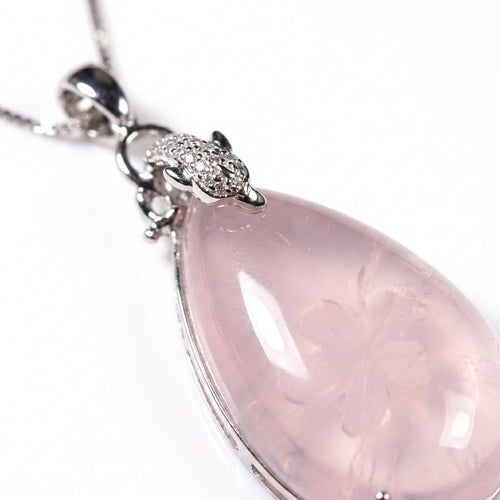 Mặt Dây Chuyền Thạch Anh Hồng Giọt Sương (Rose Quartz) — Dịu Dàng Gieo Mầm Yêu Thương