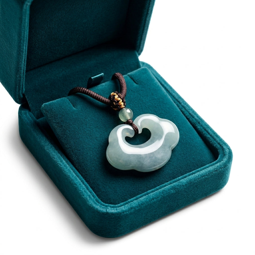 Mặt Dây Cẩm Thạch Phỉ Thúy (Jadeite Jade) Cát Tường Vân — Phúc Khí Tụ Hội, An Nhiên Đồng Hành