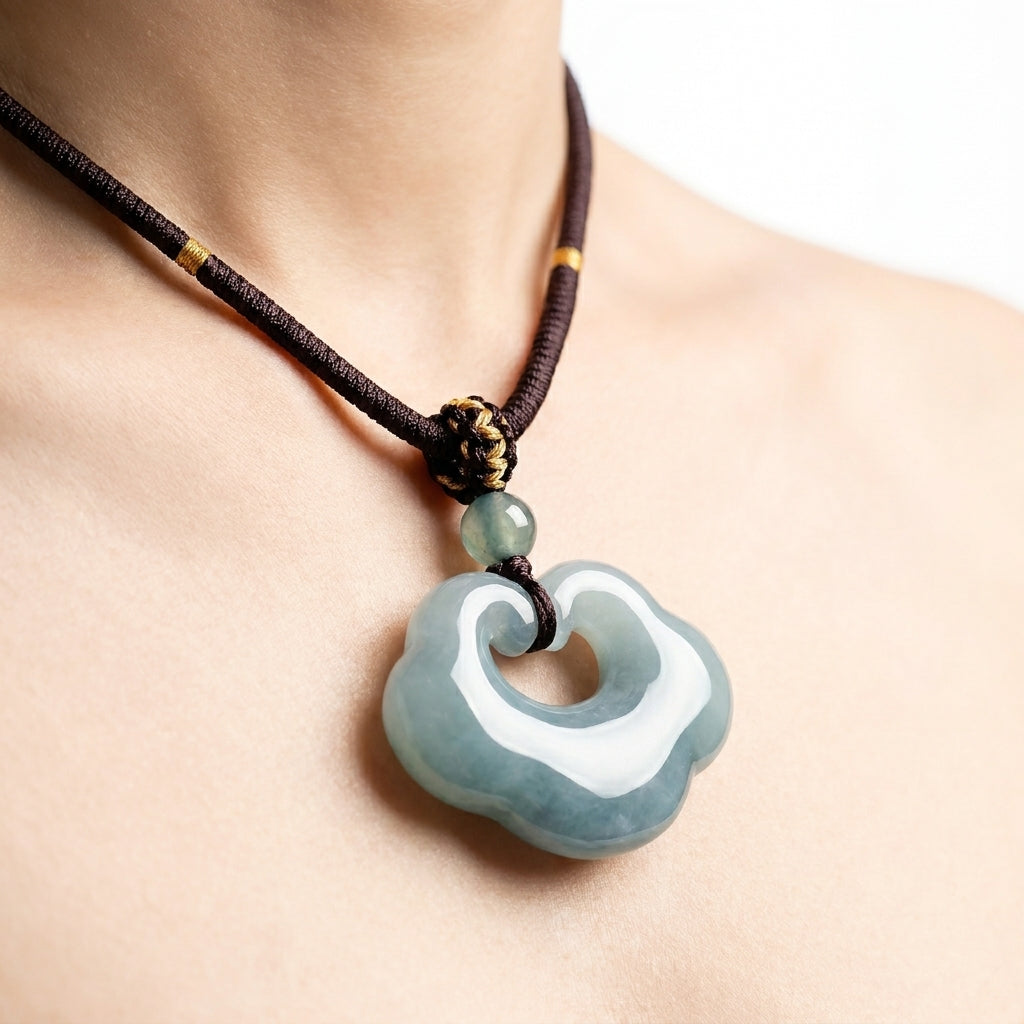 Mặt Dây Cẩm Thạch Phỉ Thúy (Jadeite Jade) Cát Tường Vân — Phúc Khí Tụ Hội, An Nhiên Đồng Hành