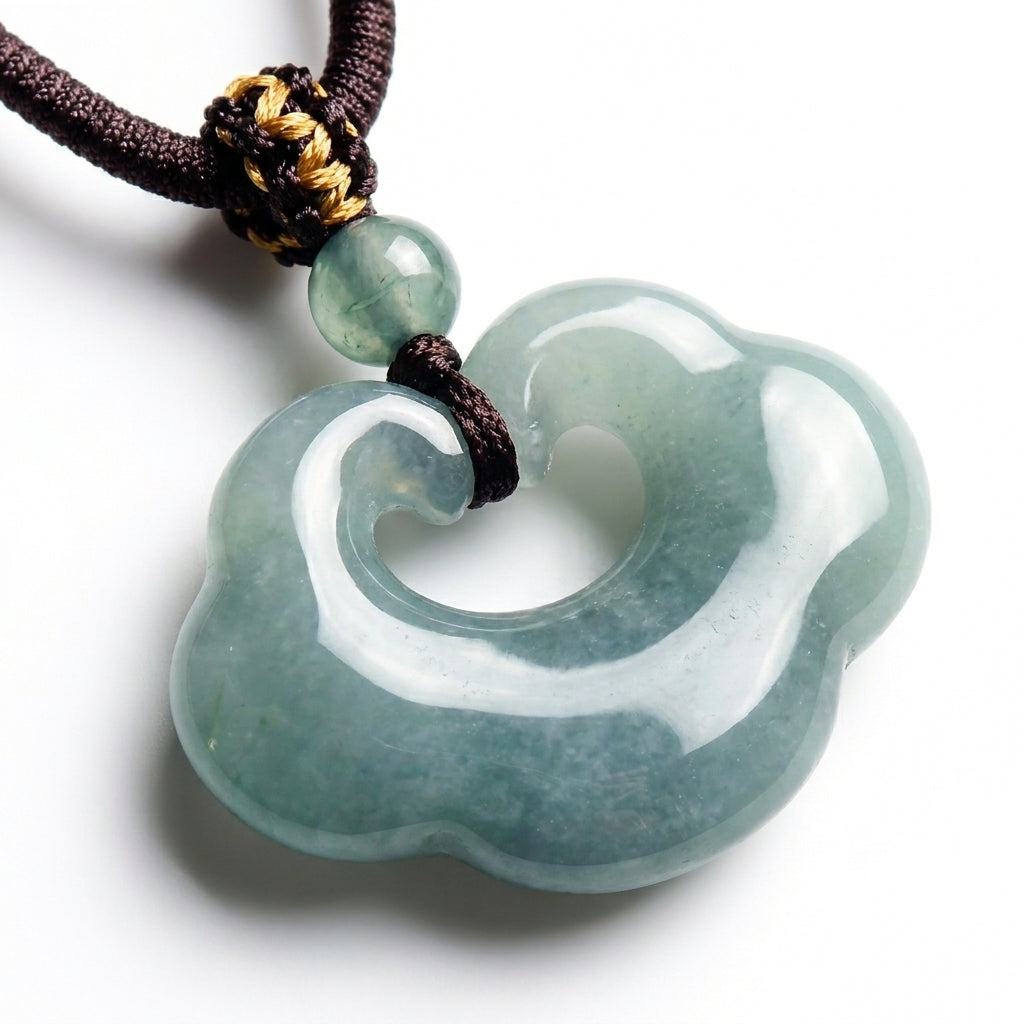 Mặt Dây Cẩm Thạch Phỉ Thúy (Jadeite Jade) Cát Tường Vân — Phúc Khí Tụ Hội, An Nhiên Đồng Hành