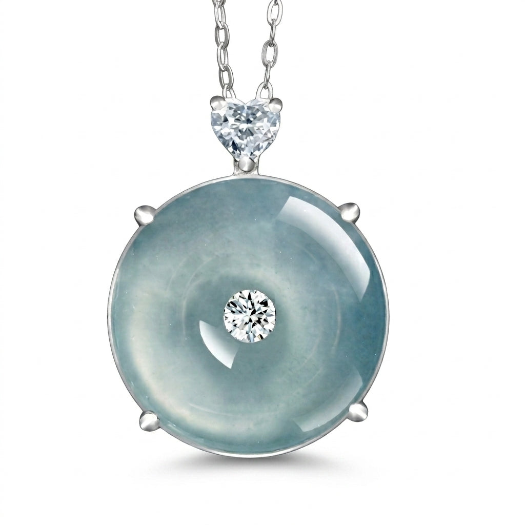 Mặt Dây Ngọc Cẩm Thạch Lam Jadeite — Viên Mãn Nguyện Từ Thiên Nhiên
