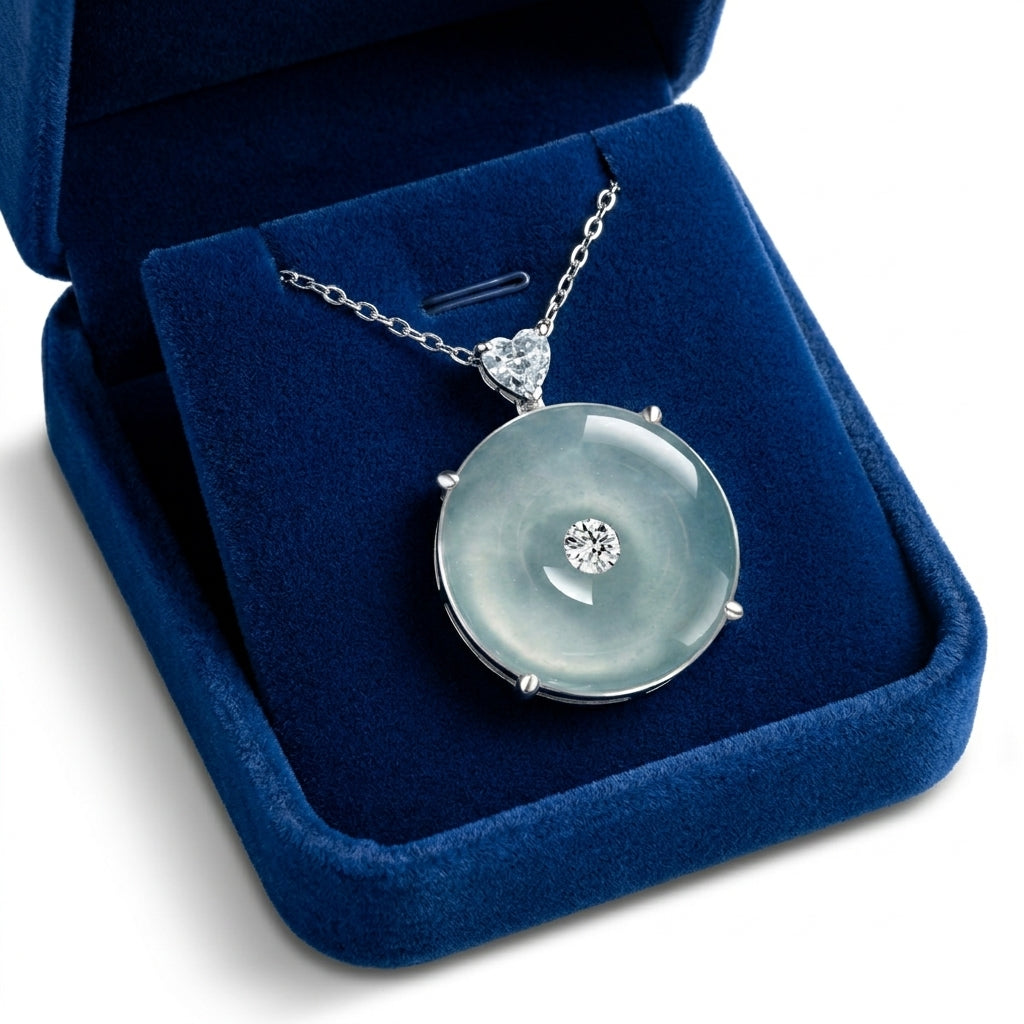 Mặt Dây Ngọc Cẩm Thạch Lam Jadeite — Viên Mãn Nguyện Từ Thiên Nhiên