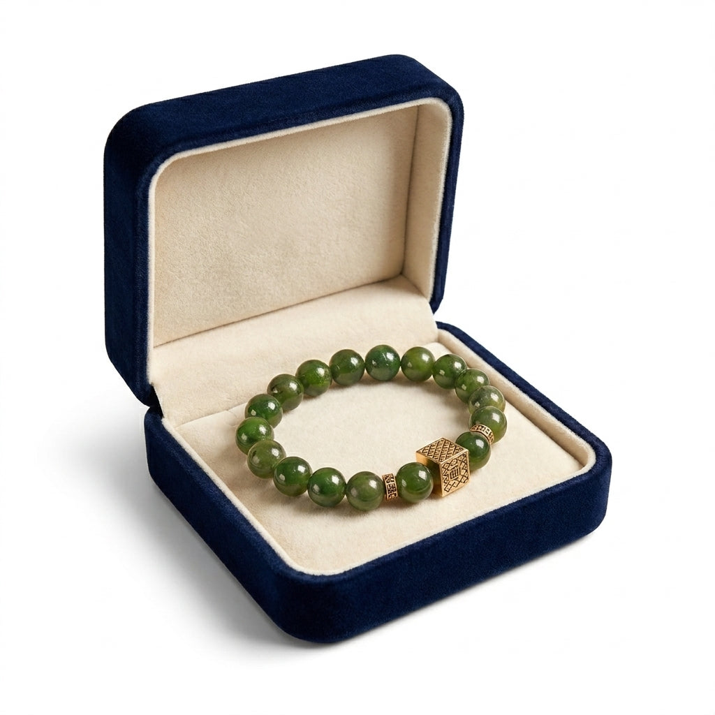 Vòng Đá Phật Ngọc Mộc Linh (Nephrite Jade) - Bình Tâm Dưỡng Khí, Vượng Phúc An Nhiên