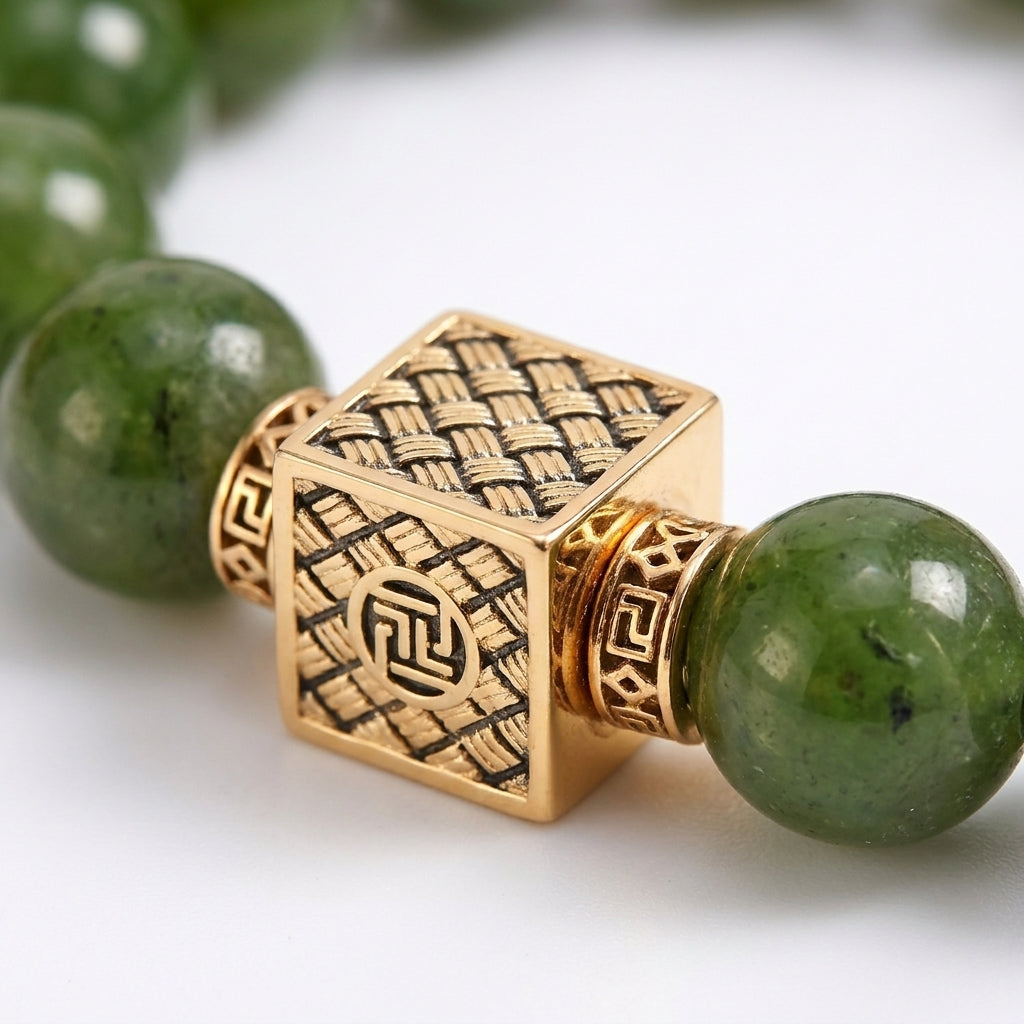 Vòng Đá Phật Ngọc Mộc Linh (Nephrite Jade) - Bình Tâm Dưỡng Khí, Vượng Phúc An Nhiên