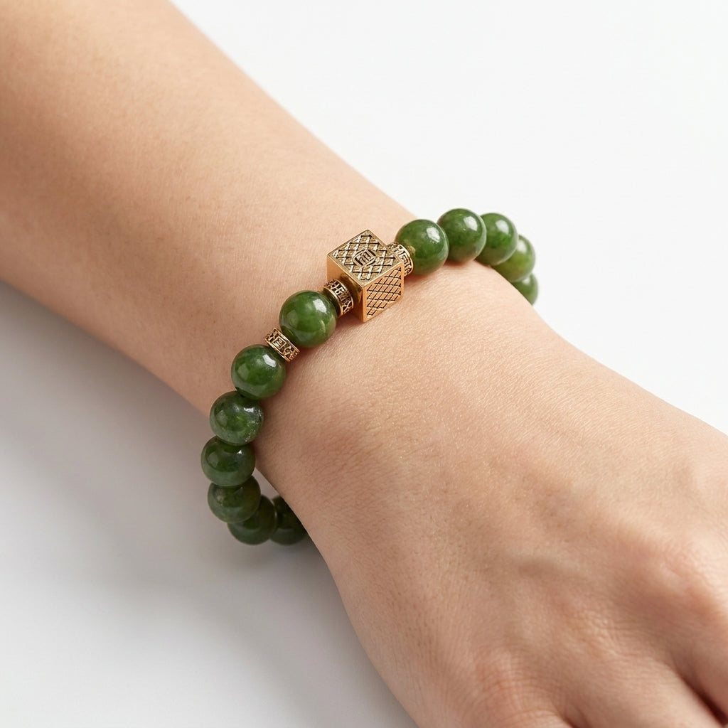 Vòng Đá Phật Ngọc Mộc Linh (Nephrite Jade) - Bình Tâm Dưỡng Khí, Vượng Phúc An Nhiên