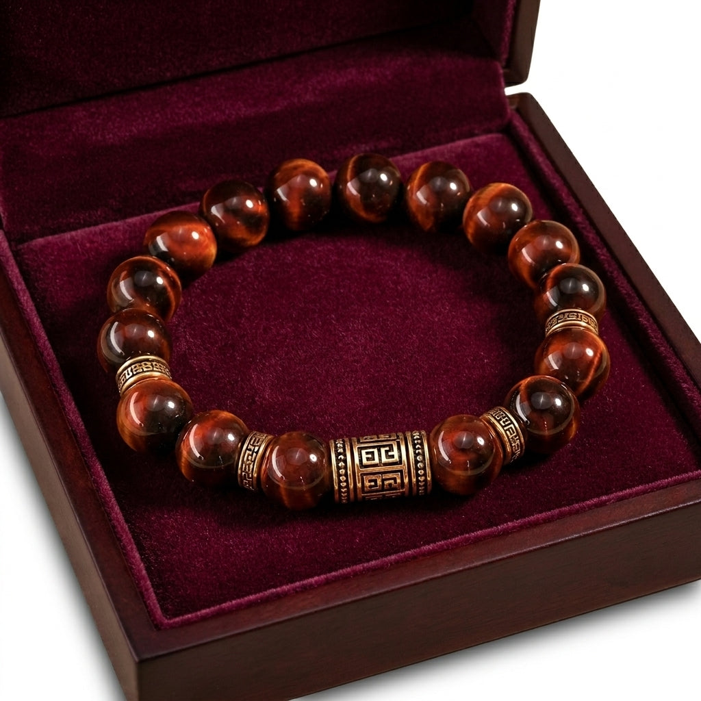 Vòng Đá Mắt Hổ Đỏ Mộc Linh (Red Tiger Eye) — Đánh Thức Bản Lĩnh, Thu Hút Thành Công
