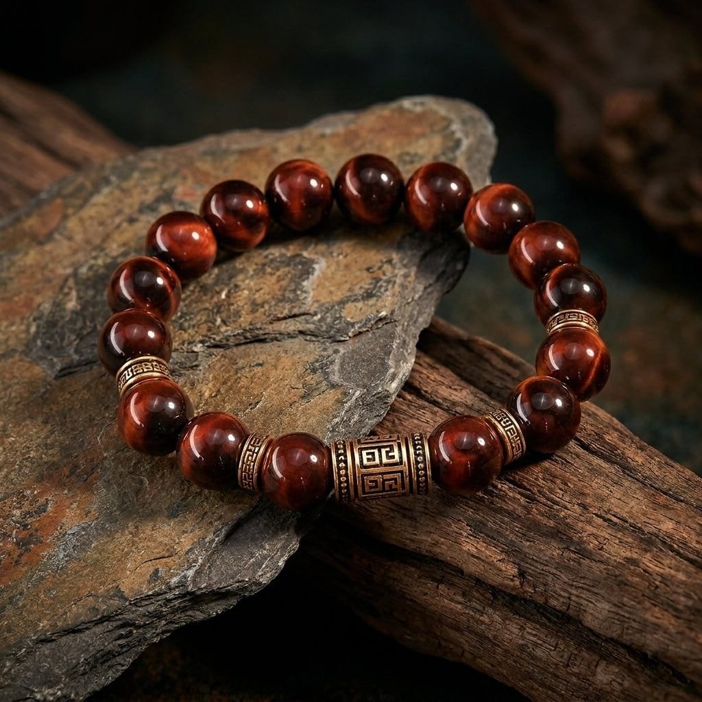 Vòng Đá Mắt Hổ Đỏ Mộc Linh (Red Tiger Eye) — Đánh Thức Bản Lĩnh, Thu Hút Thành Công