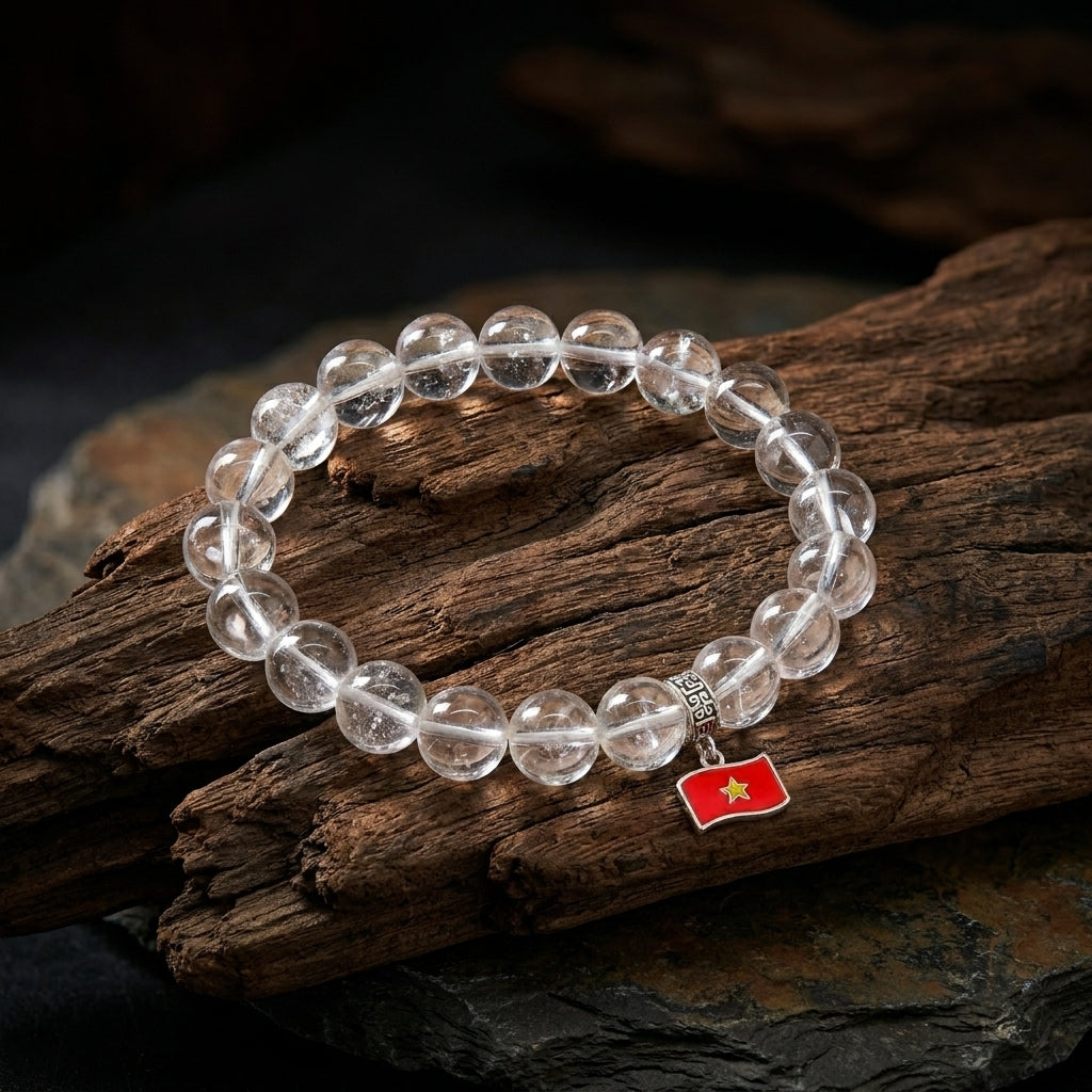 Vòng Đá Thạch Anh Trắng Mộc Linh (Clear Quartz) — Nguồn Sáng Thanh Khiết Từ Thiên Nhiên