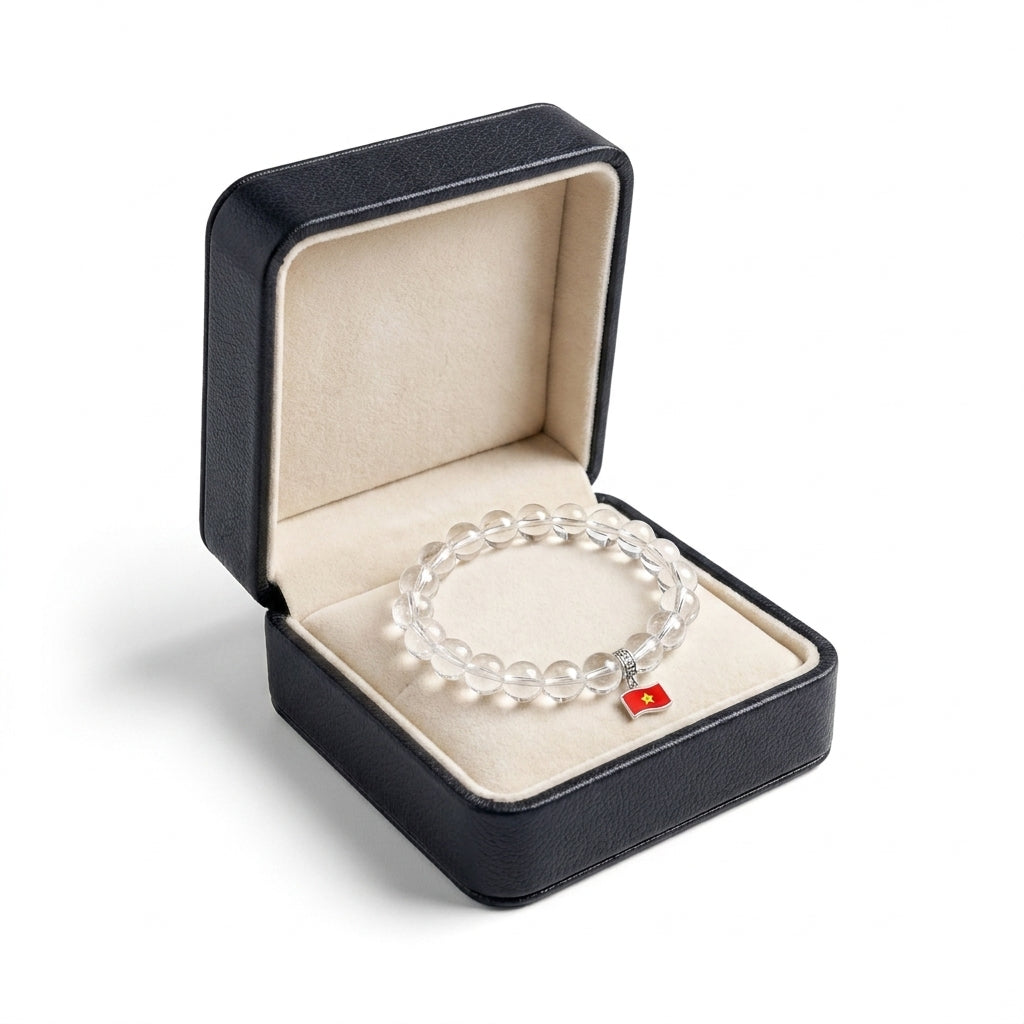 Vòng Đá Thạch Anh Trắng Mộc Linh (Clear Quartz) — Nguồn Sáng Thanh Khiết Từ Thiên Nhiên