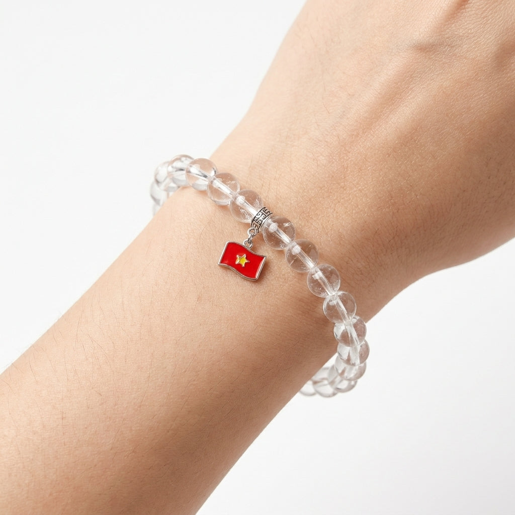 Vòng Đá Thạch Anh Trắng Mộc Linh (Clear Quartz) — Nguồn Sáng Thanh Khiết Từ Thiên Nhiên