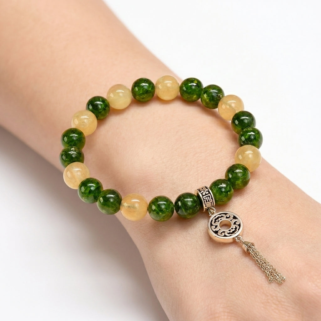 Vòng Đá Diopside Mộc Linh (Chrome Diopside) — Khơi Mở Trí Tuệ, Nuôi Dưỡng Thịnh Vượng