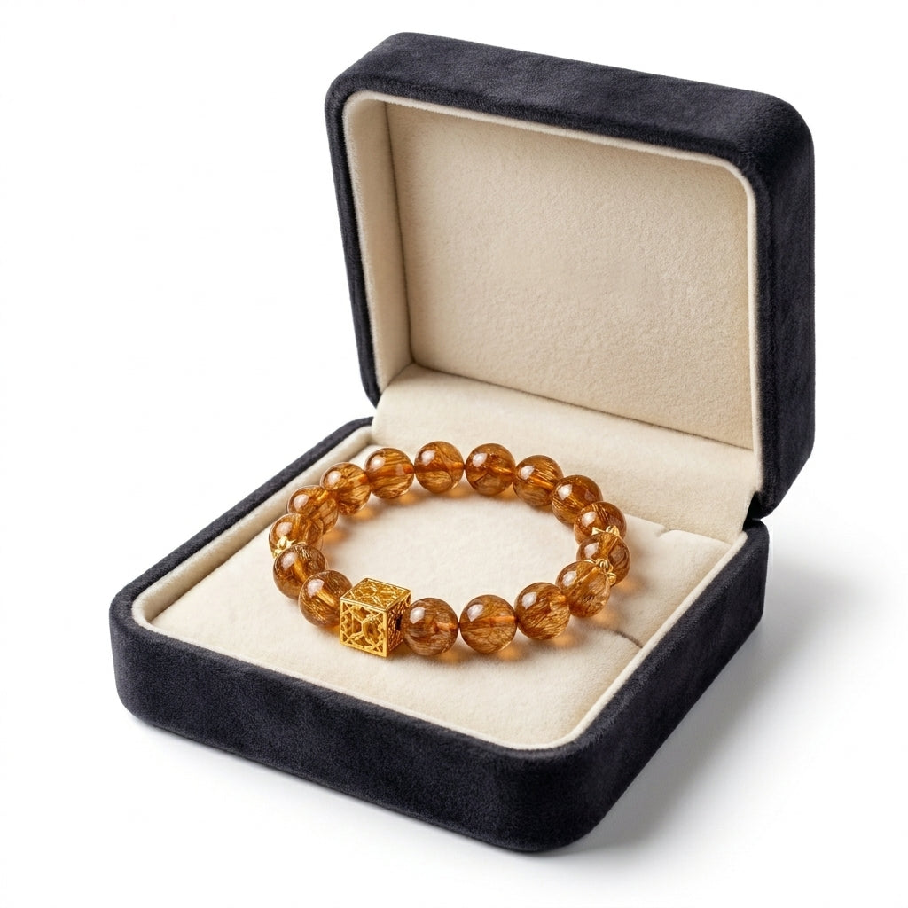 Vòng Thạch Anh Tóc Nâu (Brown Rutilated Quartz) — Vững Tâm Đón Thịnh Vượng
